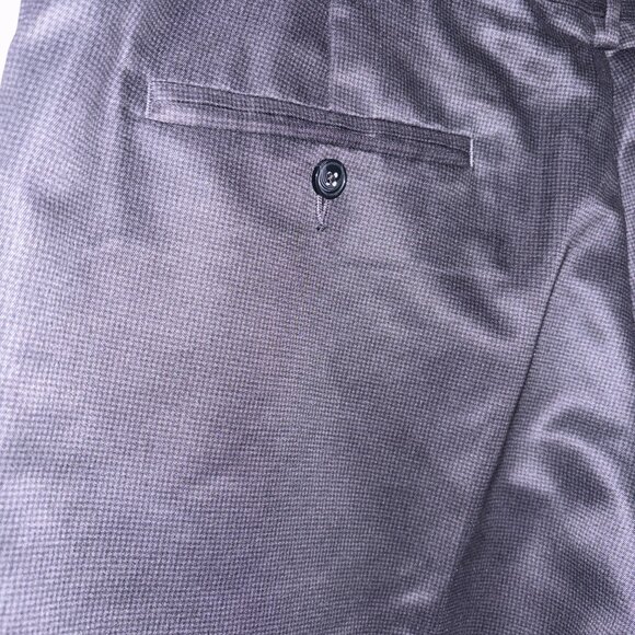 Perry Ellis Portfolio Men’s‎ Dress Pants 38x30 Gray Micro Check Pleated Cuffed - Picture 5 of 14